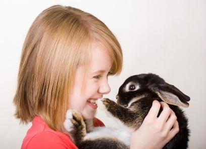 girl holding bunny rabbit in Phoenix